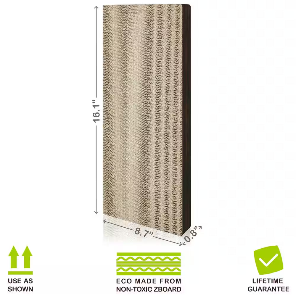 Eco Zbboard Espresso Wall Cat Scratching Pad with Velcro