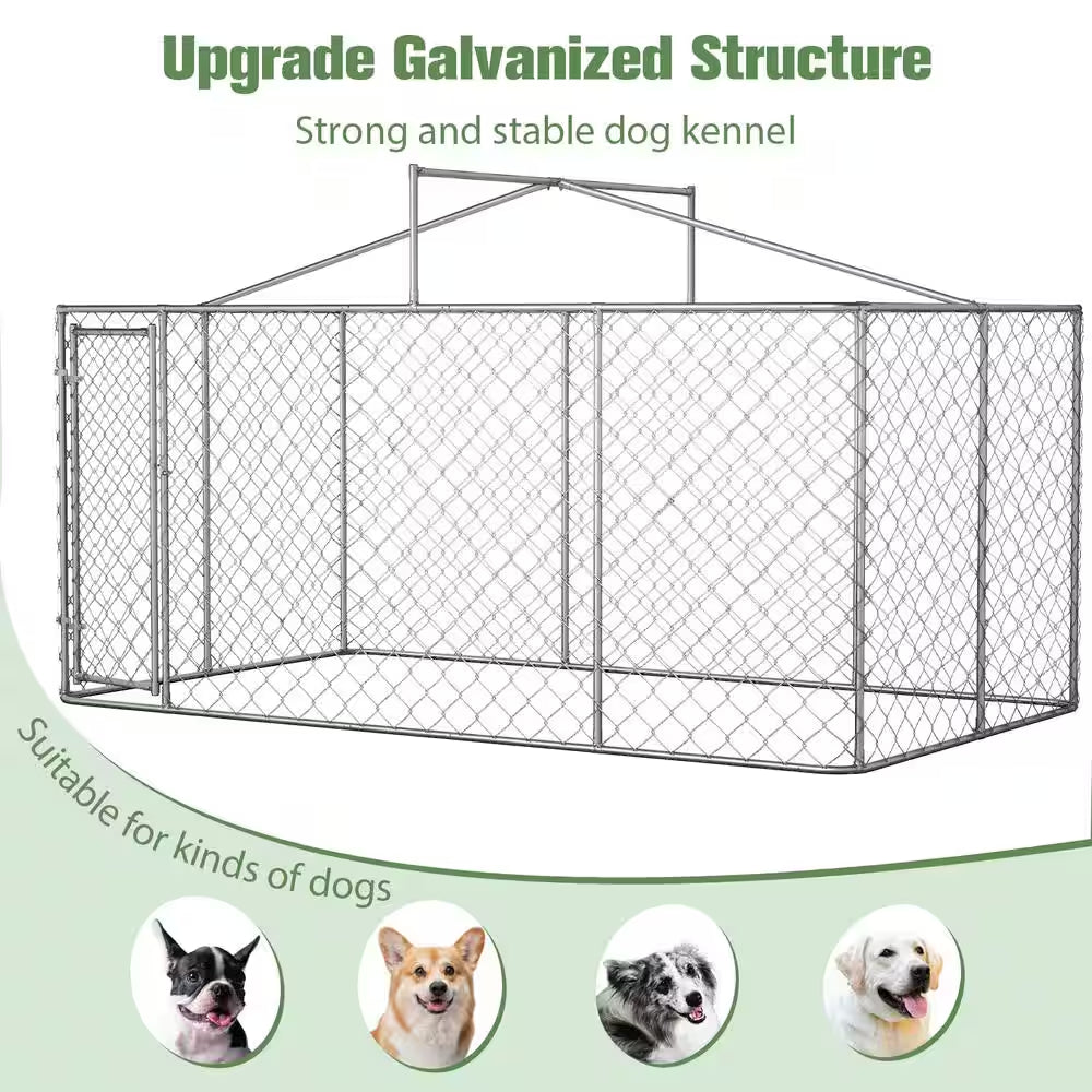 13 Ft. X 13 Ft. X 7.6 Ft. Outdoor Large Dog Kennel Heavy Duty Pet Playpen Poultry Cage Dog Exercise Pen