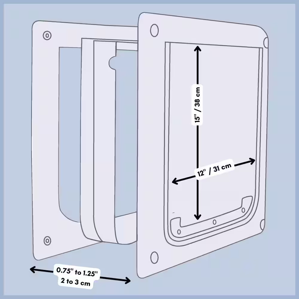 Two-Way Dog Door with Flap for Medium to Extra Large Dogs : 12 X 14.75 In.