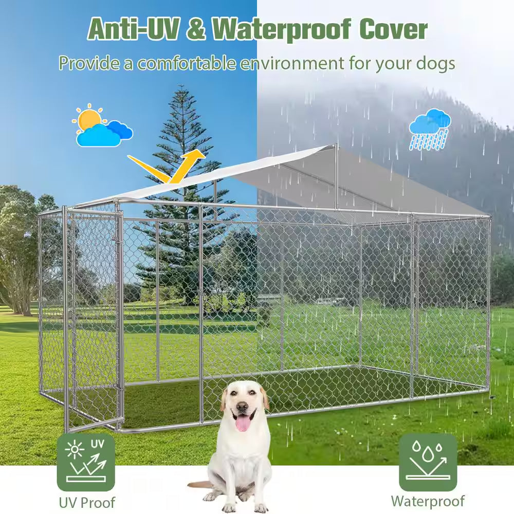 13 Ft. X 13 Ft. X 7.6 Ft. Outdoor Large Dog Kennel Heavy Duty Pet Playpen Poultry Cage Dog Exercise Pen